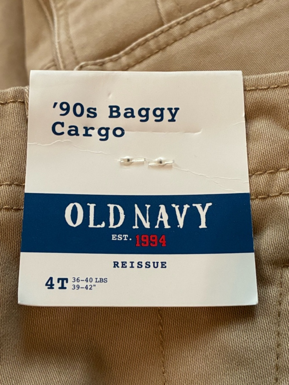 Old Navy ‘90’s Baggy Tan Cargo Pants for Kids. Size 4T. - Picture 6 of 12